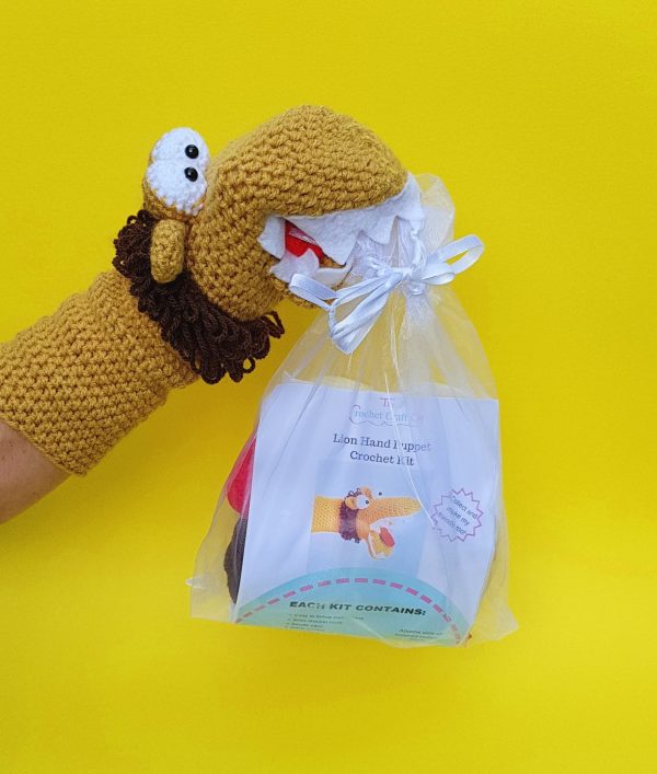 Lion crochet kit hand puppet, the crochet craft co