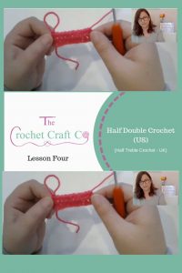learn to crochet the half double crochet (US) / half treble (UK) www.thecrochetcraftco.co.uk